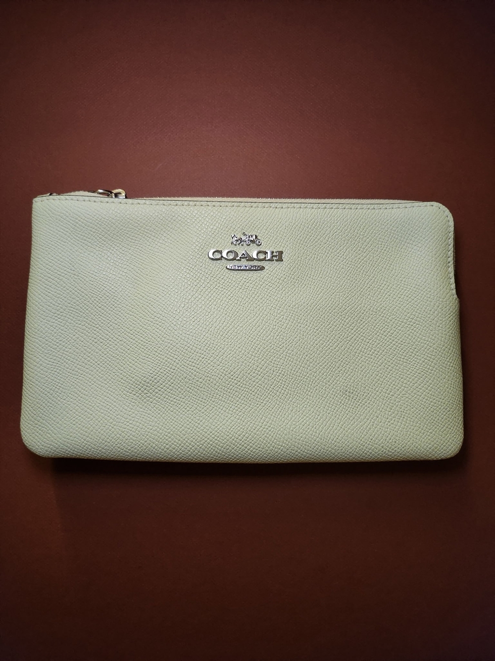 COACH Large Corner Zip Wristlet In Pale Lime